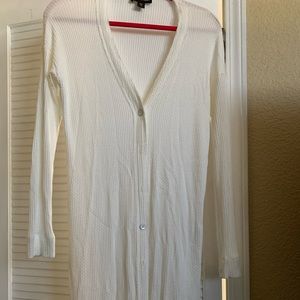 Size small Fifteen Twenty cream waffle weave long cardigan.